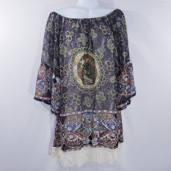 Urban‎ Mangoz Womens Tunic Dress Aztec Flowy Roman - Picture 7 of 8